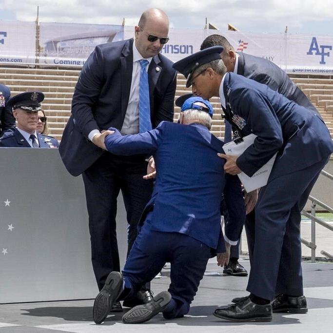 Biden says he got 'sandbagged' after he tripped and fell onstage at Air Force graduation